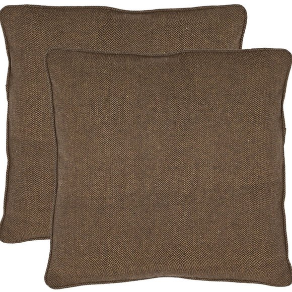 Safavieh 18-Inch Accent Pillows Set of 2 Dark Brown - Picture 1 of 2